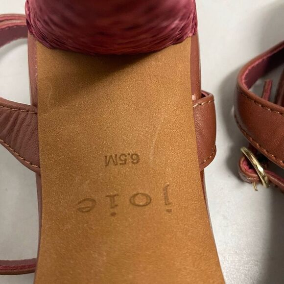 JOIE‎ Calan Women’s Open Toe Raffia Cone Shaped Heels Russet Brown Size 6.5 NEW - Picture 4 of 12